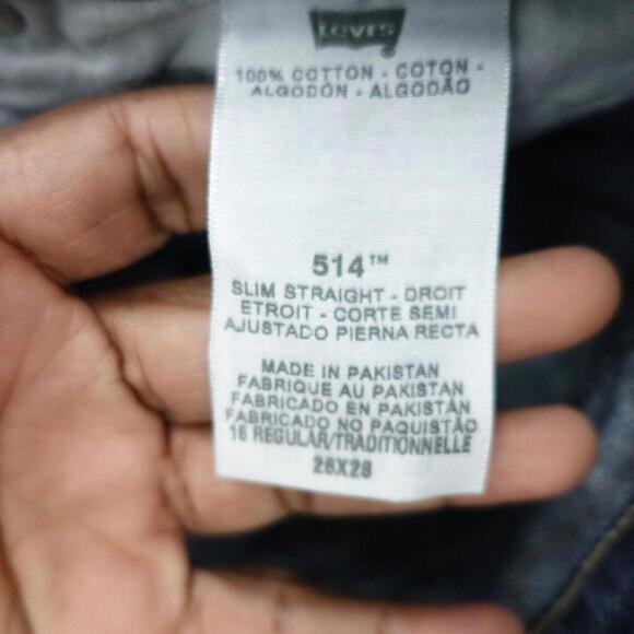 Levi's 514 Jeans Men's 16 Blue Denim 100% Cotton 5-Pockets Slim Straight Leg - Picture 4 of 9